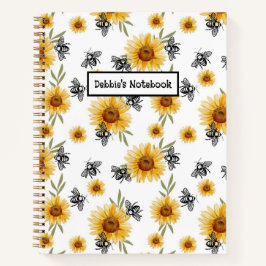 Bienen- und Sonnenblumen-Notebook Notizbuch