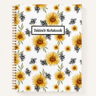 Bienen- und Sonnenblumen-Notebook Notizbuch