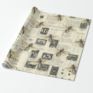 Bienen und Vintage-Katalog Geschenkpapier