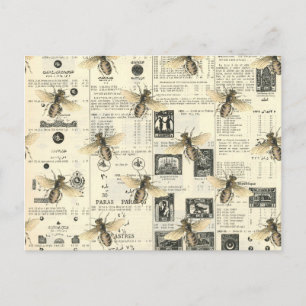 Bienen und Vintage Style Katalog Postkarte