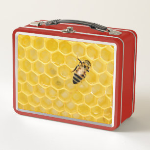 Bienen und Waben Metall Brotdose