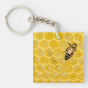 Bienen und Waben Schlüsselanhänger