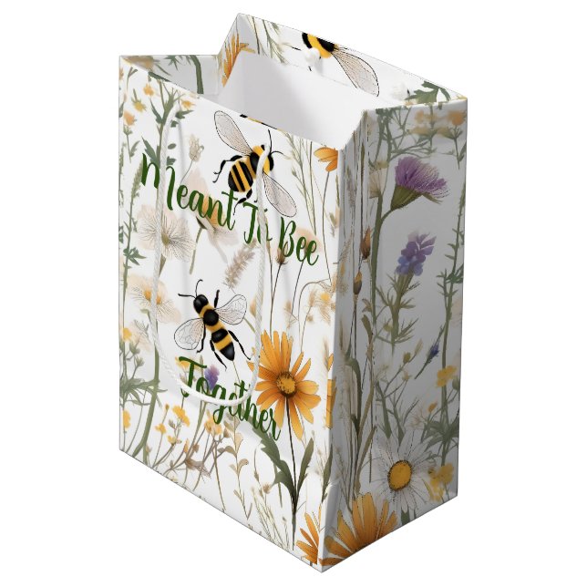 Bienen und Wildblumen sollen zusammenkommen, Mittlere Geschenktüte (Vorderseite Schrägansicht)