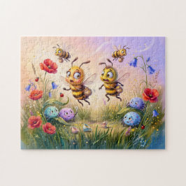 Bienen vermeiden Spinnennetze beim Durchsuchen der Puzzle