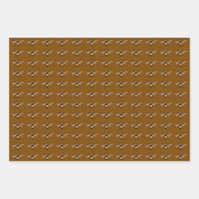 Bienen-Verpackungspapier Geschenkpapier Set (Vorderseite)