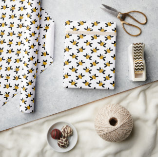 Bienen-Verpackungspapier | Whimsical Honey Bee-Mus Geschenkpapier