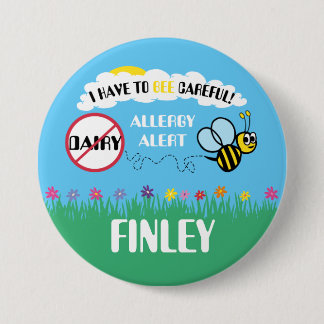 Bienen-vorsichtiger Molkereiallergie-Alarm-Knopf Button