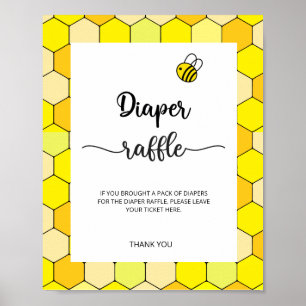 Bienen-Windel-Raffle-Poster Poster