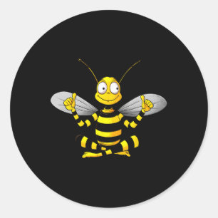 Bienen Yoga Runder Aufkleber