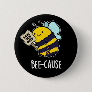 Bienenanfall Funny Insect Bee Pun Dark BG Button