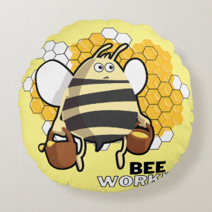 Bienenarbeit Rundes Kissen