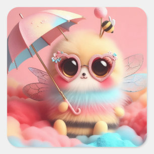 Bienenaufkleber Quadratischer Aufkleber