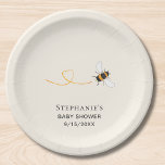 BienenBaby-Dusche Pappteller<br><div class="desc">Diese Papiertafel mit Bee Baby Duwer besticht durch eine niedliche Aquarellbiene auf hellcremigem Hintergrund. Der gesamte Text ist anpassbar. Verwenden Sie zum Bearbeiten das Entwurfstool, um den Schriftart, die Größe des Schriftartes oder die Farbe zu ändern. Weil wir unsere Kunstwerke erstellen, werden Sie dieses exakte Bild von anderen Designern nicht...</div>