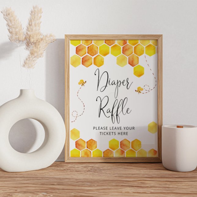 Bienenbaby Dusche Windeln Windeln Raffle-Zeichen Poster (Von Creator hochgeladen)