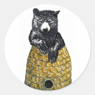 Bienenbär Runder Aufkleber