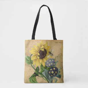 Bienenblume Blume und Vintage Karte