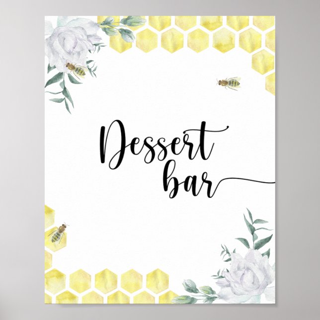Bienenblüte - Dessert-Bar-Plakat Poster (Vorne)