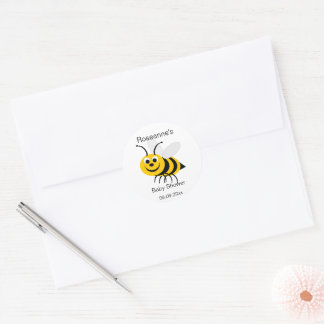 Bienendesign-Babydusche Runder Aufkleber