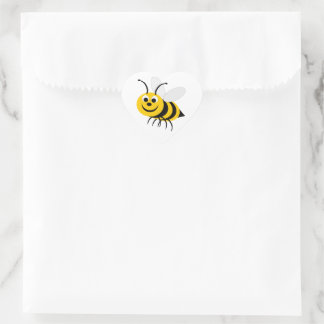 Bienendesign Herz-Aufkleber