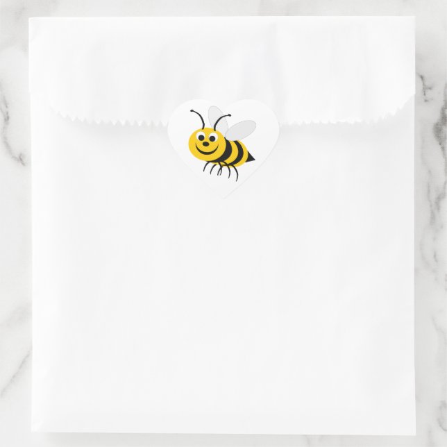 Bienendesign Herz-Aufkleber (Tasche)