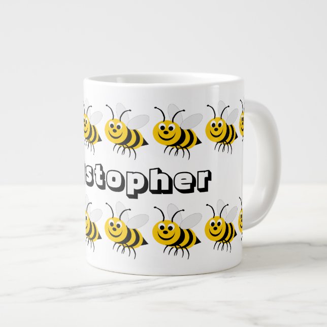 Bienendesign Jumbo-Tasse (Vorderseite Rechts)