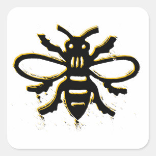 Bienenentwurf Quadratischer Aufkleber