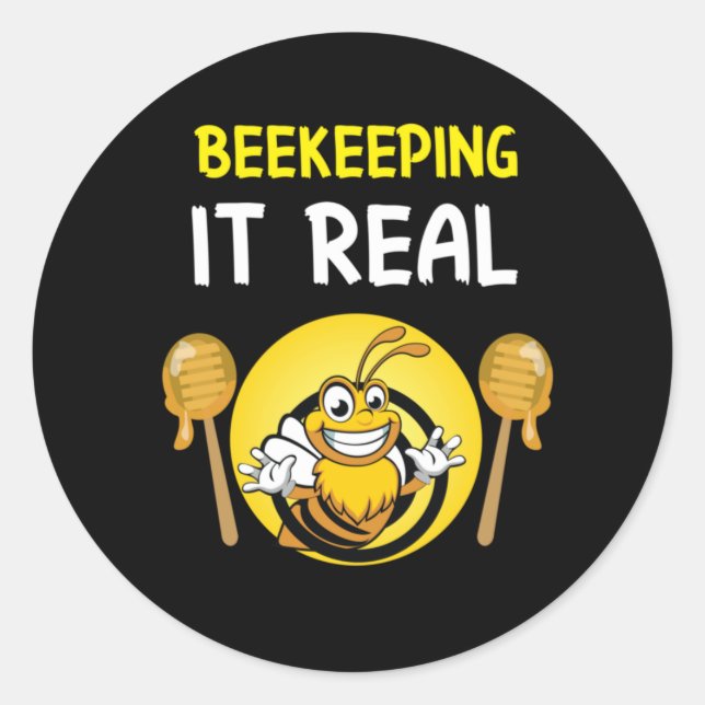 Bienenerhalterin Art BeeKeeping It Real Runder Aufkleber (Vorderseite)