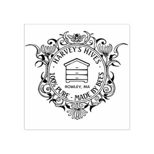 Bienenfabrikrahmen mit Bienenstock Gummistempel