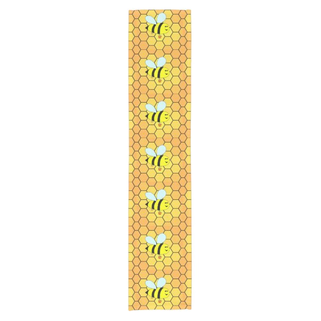 Bienenfederdesign Kurzer Tischläufer (Vorderseite)