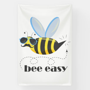 Bienenfigur mit Schnurrbart-Sonnenbrille Bee Easy Banner