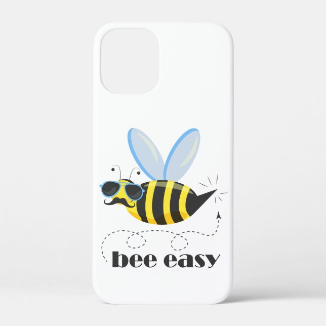 Bienenfigur mit Schnurrbart-Sonnenbrille Bee Easy Case-Mate iPhone Hülle (Rückseite)