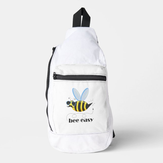 Bienenfigur mit Schnurrbart-Sonnenbrille Bee Easy Crossbody Bag (Vorderseite)