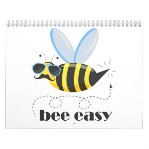 Bienenfigur mit Schnurrbart-Sonnenbrille Bee Easy Kalender