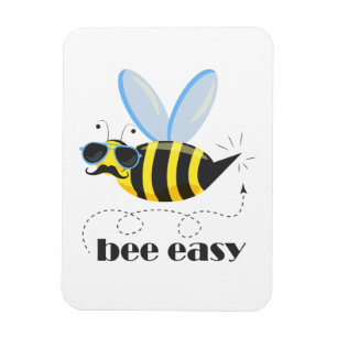 Bienenfigur mit Schnurrbart-Sonnenbrille Bee Easy Magnet
