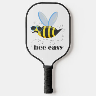 Bienenfigur mit Schnurrbart-Sonnenbrille Bee Easy Pickleball Schläger
