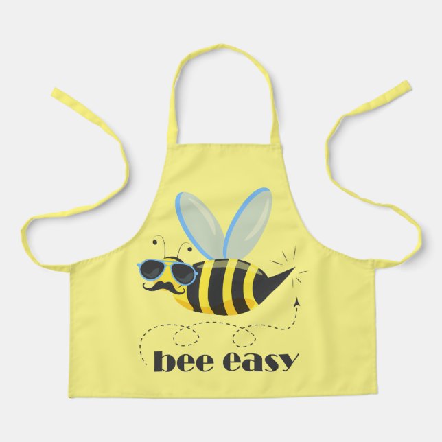 Bienenfigur mit Schnurrbart-Sonnenbrille Bee Easy Schürze (Vorderseite)