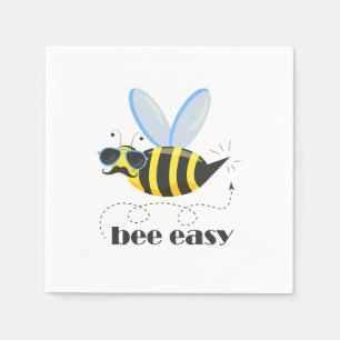 Bienenfigur mit Schnurrbart-Sonnenbrille Bee Easy Serviette