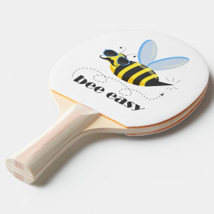 Bienenfigur mit Schnurrbart-Sonnenbrille Bee Easy Tischtennis Schläger