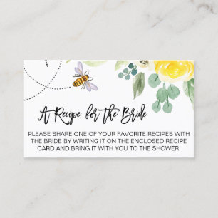 Bienenflora bringen Rezept Brautparty Card Visitenkarte