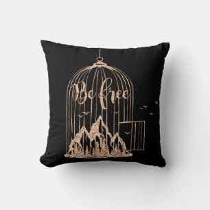 Bienenfrei, ohne Käfigvögel, rosa Rosenkopferschwa Kissen