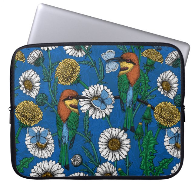 Bienenfresser auf blau laptopschutzhülle (Vorderseite)
