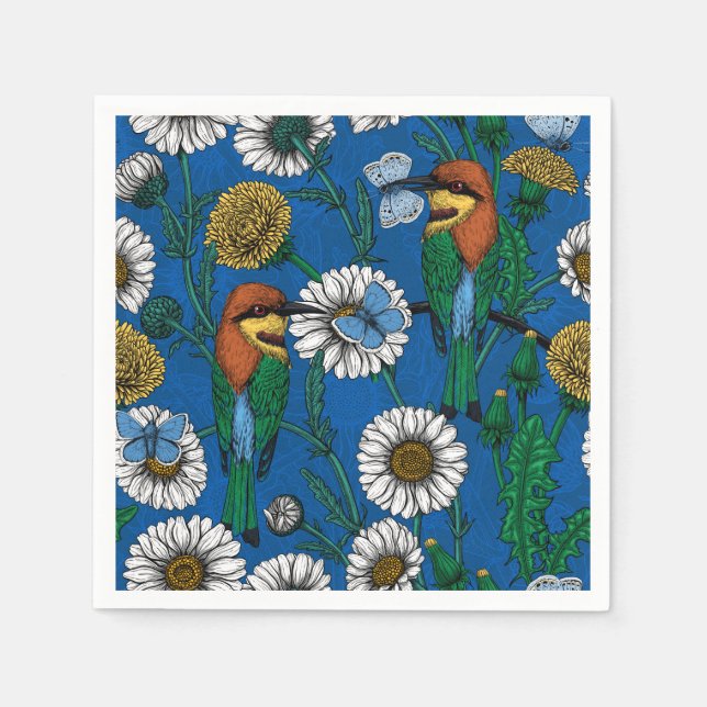 Bienenfresser auf blau serviette (Vorderseite)