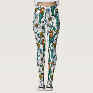 Bienenfresser, blaue Schmetterlinge und Gänse auf  Leggings