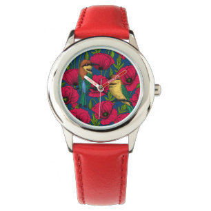Bienenfresser und -mohn armbanduhr