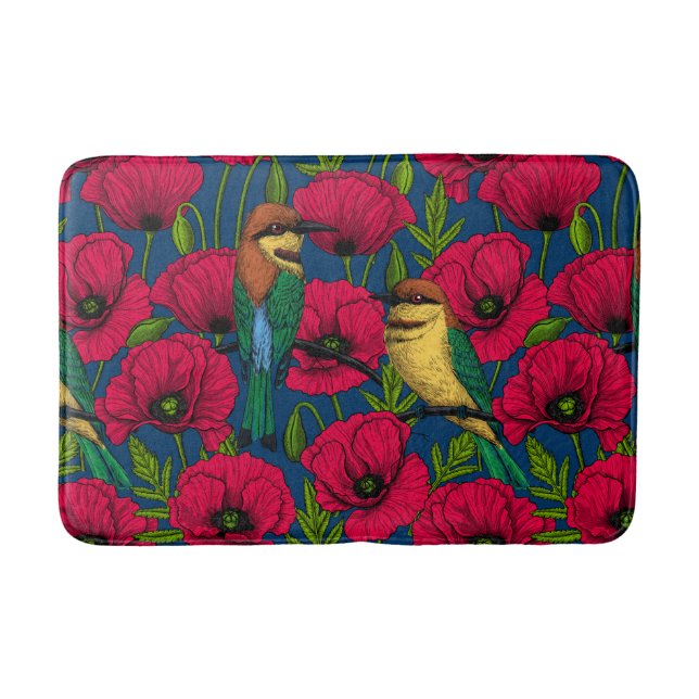 Bienenfresser und -mohn badematte (Vorderseite)