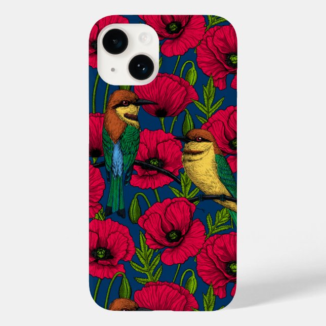 Bienenfresser und -mohn Case-Mate iPhone hülle (Rückseite)