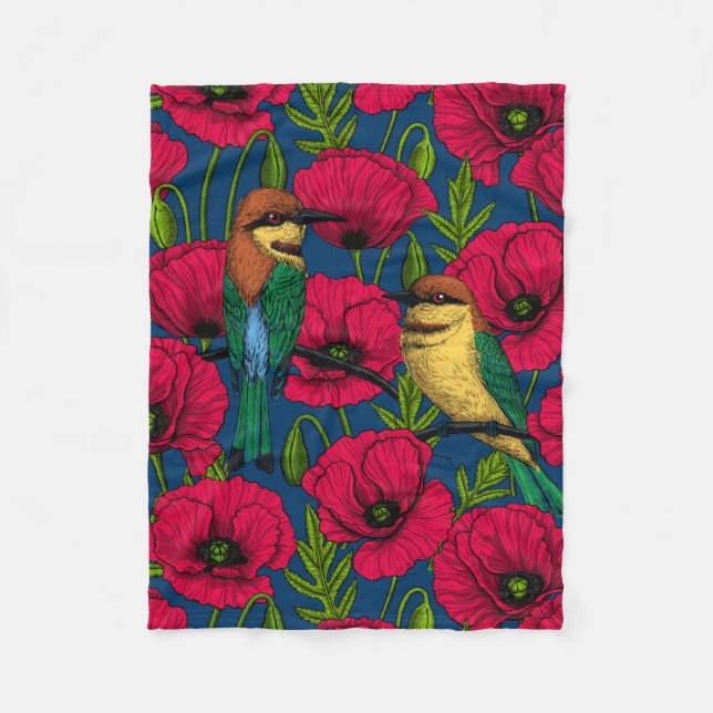 Bienenfresser und -mohn fleecedecke (Vorderseite)
