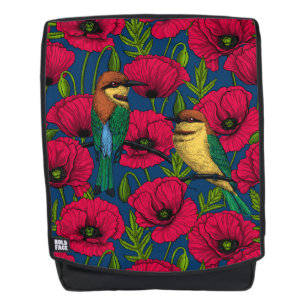 Bienenfresser und -mohn rucksack