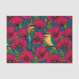 Bienenfresser und -mohn seidenpapier