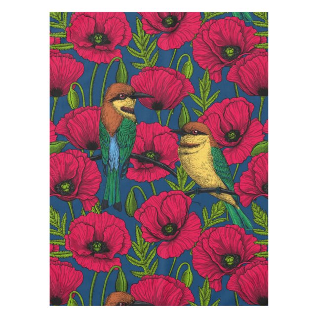 Bienenfresser und -mohn tischdecke (Vorderseite)